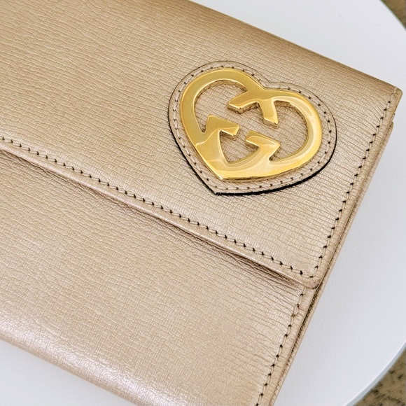 Gucci Lovely Heart Bifold Wallet - Champagne Gold - Picture 8 of 12